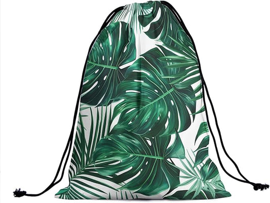 Nerxy Leaf Grip Bags for Gymnastics Tropical Leaves Grip Bag Botanical Drawstring Storage Bags