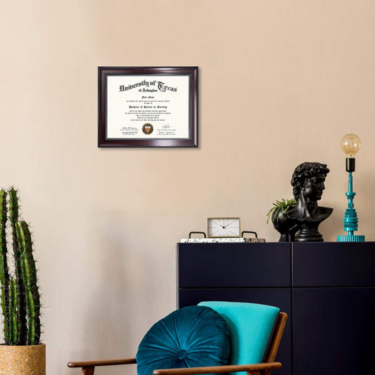 GraduationMall 8.5x11 Certificate Diploma Frame, UV Protection Acrylic, Mahogany with Gold Beads, Set of 2