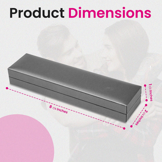 Novel Box Silver Jewelry Box for Bracelet 8.87x2.25x1.5 Inches - Bracelets Gift Box for Proposal Wedding Engagement - Faux Leatherette Jewelry Display Box - Gift Presentation Boxes for Bracelets