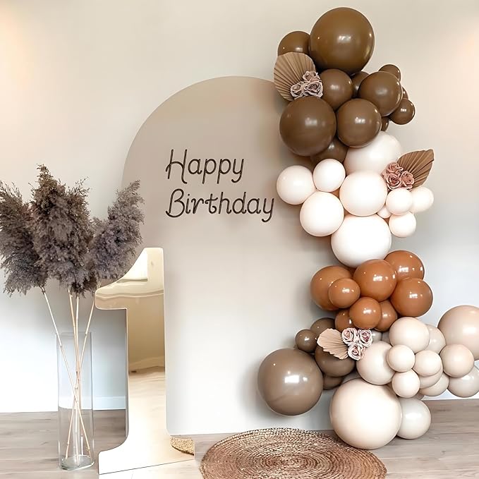 Dark Brown Balloons 12 inch, Brown Latex Balloon 50pcs Party Balloons for Coffee Birthday Baby Shower Wedding Anniversary Party Decorations