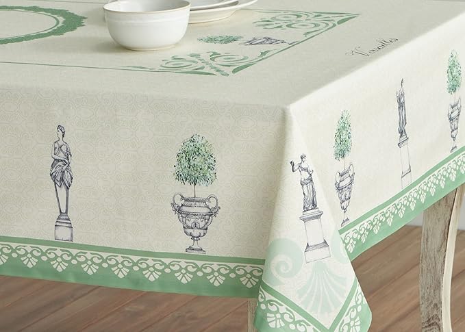 Maison d' Hermine Table Cloth Square Table 100% Cotton 54 x 54 Inches Tablecloth Reusable Decorative for Dining Room Farmhouse Home Valentines Day Decorations Spring Summer - Jardin Du Roy