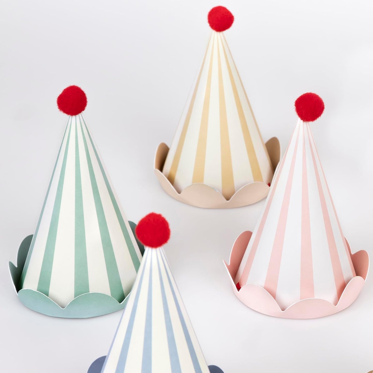 Meri Meri Birthday Party Hats, Pack of 8 Bright and Colorful Cone Birthday Hats for Kids & Adults, Cone Party Hats