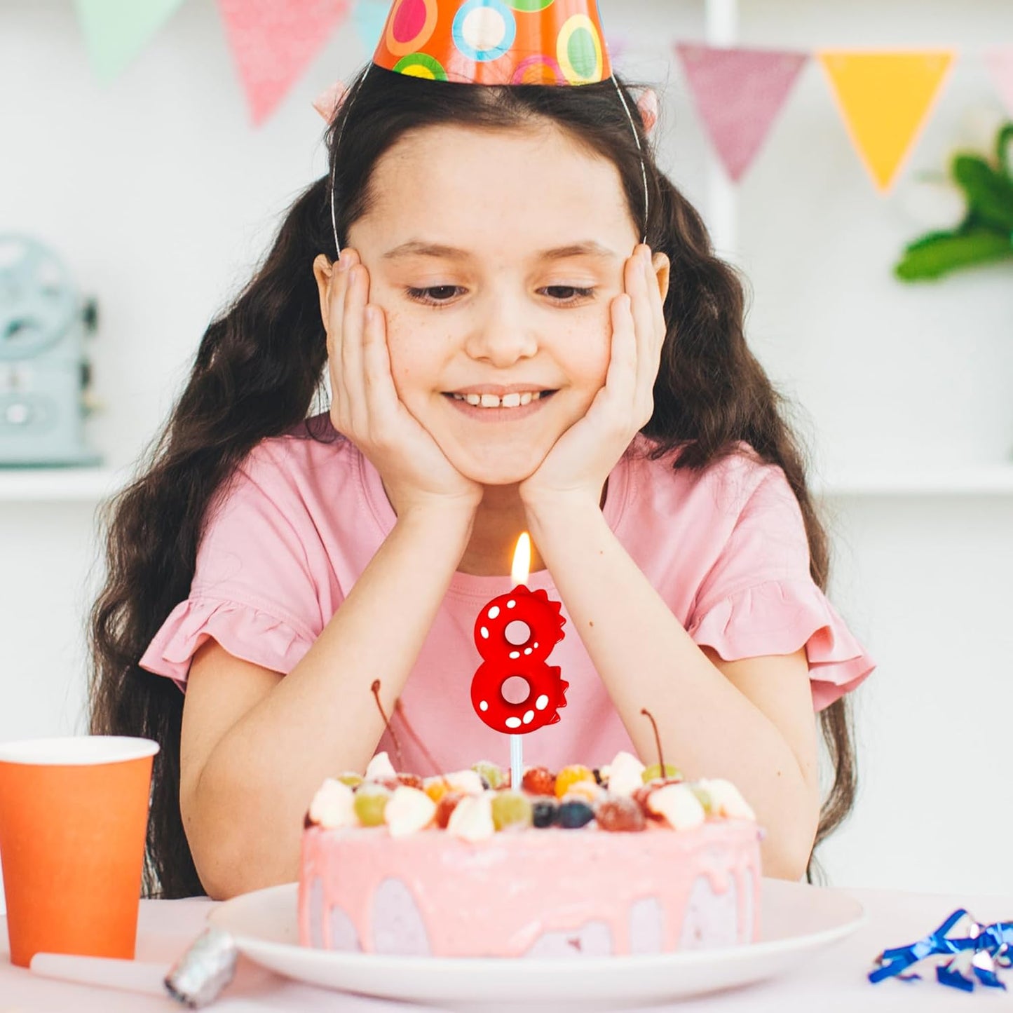 Number Birthday Candles(0 Candle Red) Dinosaur Shape Number Happy Birthday Cake Candles for Dinosaur Birthday Party Decoration Reunions Theme Party