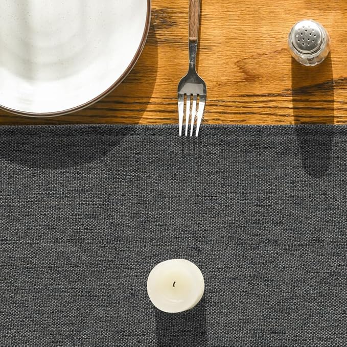 Artoid Mode Grey Table Runner, Seasonal Washable Kitchen Dining Table Decoration for Home Party Decor 13x108 Inch