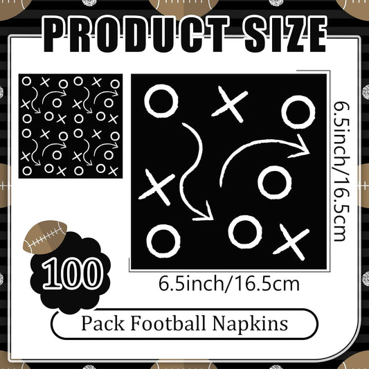 100 Pcs Football Napkins Bulk, Football Themed Party Supplies, Disposable Sports Dinner Paper Napkins for Guest Hand Paper Towels Birthday Party Favors