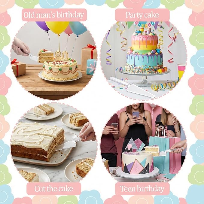 6 Pcs Plastic Cake Cutter Disposable Plastic Pie Server 9.1 Inch Pie Spatula Server Pies Pizza Pastry Slicer Serving Utensils for Kitchen Wedding Buffet Clear