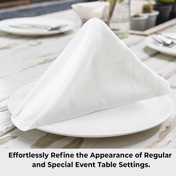 Urban Villa Cloth Napkins White Dinner Napkins Set of 10(20x20)100% Cotton Absorbent Washable Durable Reusable Cloth Napkins Ideal for Hotel Collection Farmhouse Party Thanksgiving Fall Dinner Napkins