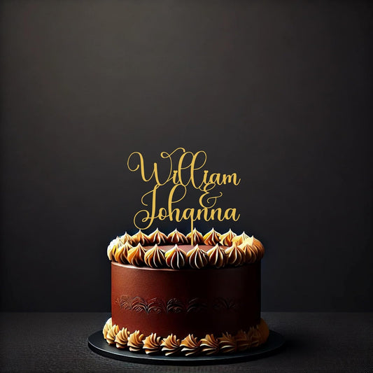 Luxury Customized Wedding Cake Topper with Two Names, Elegant for Couple's Wedding, Engagements and Anniversary