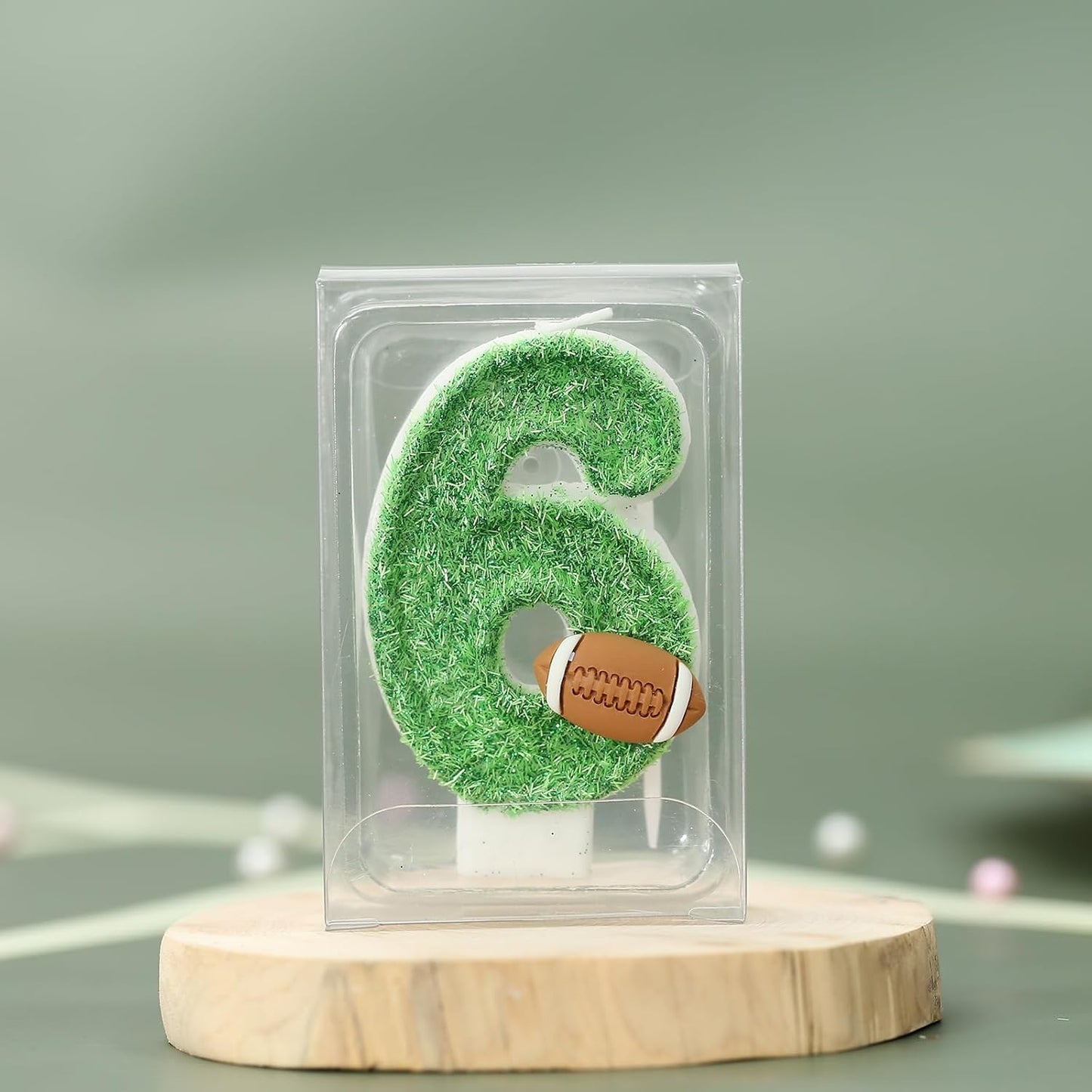 Football Birthday Number Candles for Cake Green Number 15 Candle Football Cake Topper Cupcake Topper for Football Birthday Party Decorations Supplies Favors