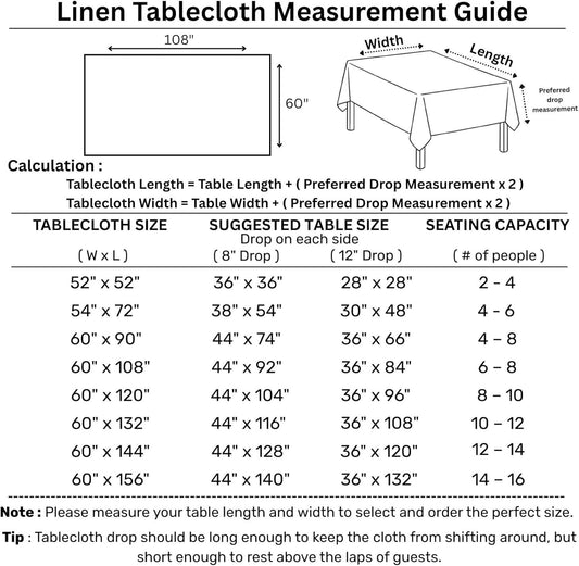 Solino Home Linen Tablecloth for Rectangle Tables 60 x 108 Inch - Classic Hemstitch 100% Pure Linen Coral Table Cloth - Machine Washable Cloth Tablecloth