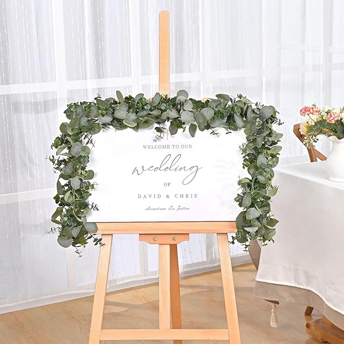 Dolicer 10 Packs 6FT Artificial Eucalyptus Garland, Faux Greenery Garland Hanging Fake Silver Dollar Eucalyptus Leaves Vines for Wedding Backdrop Arch Table Wall Party Home Decor