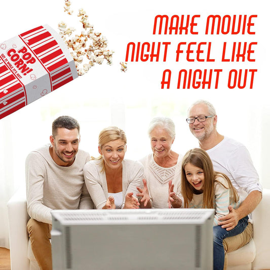 Popcorn Bags Coated for Leak/Tear Resistance. Single Serving 1oz Paper Sleeves in Nostalgic Red/White Design. Great Movie Theme Party Supplies or for Old Fashioned Carnivals & Fundraisers! (1000)