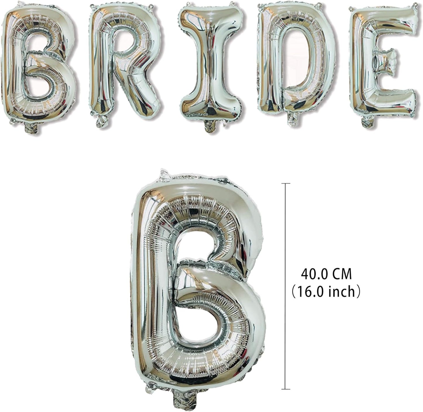 16 Inch Bride Balloons, Silver Bride To Be Balloon For Bridal Shower Decor,Bachelorette Party Decorations, Engagement Party Supplies