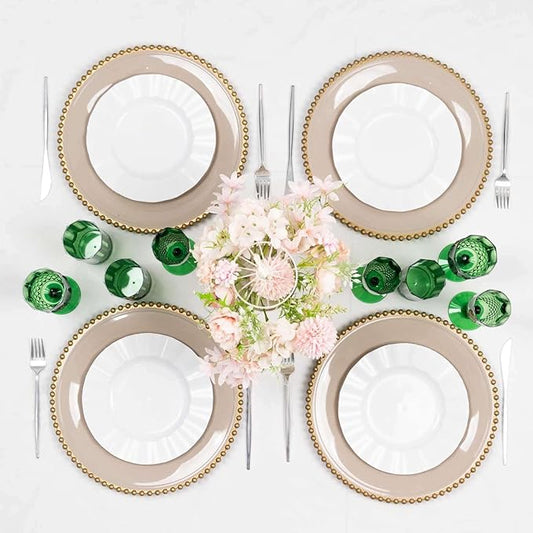 Efavormart 6-Pack Champagne Glasses, 8oz Shatterproof Plastic Crystal Cut Toast Flutes, Hunter Green for Party Celebration Wedding