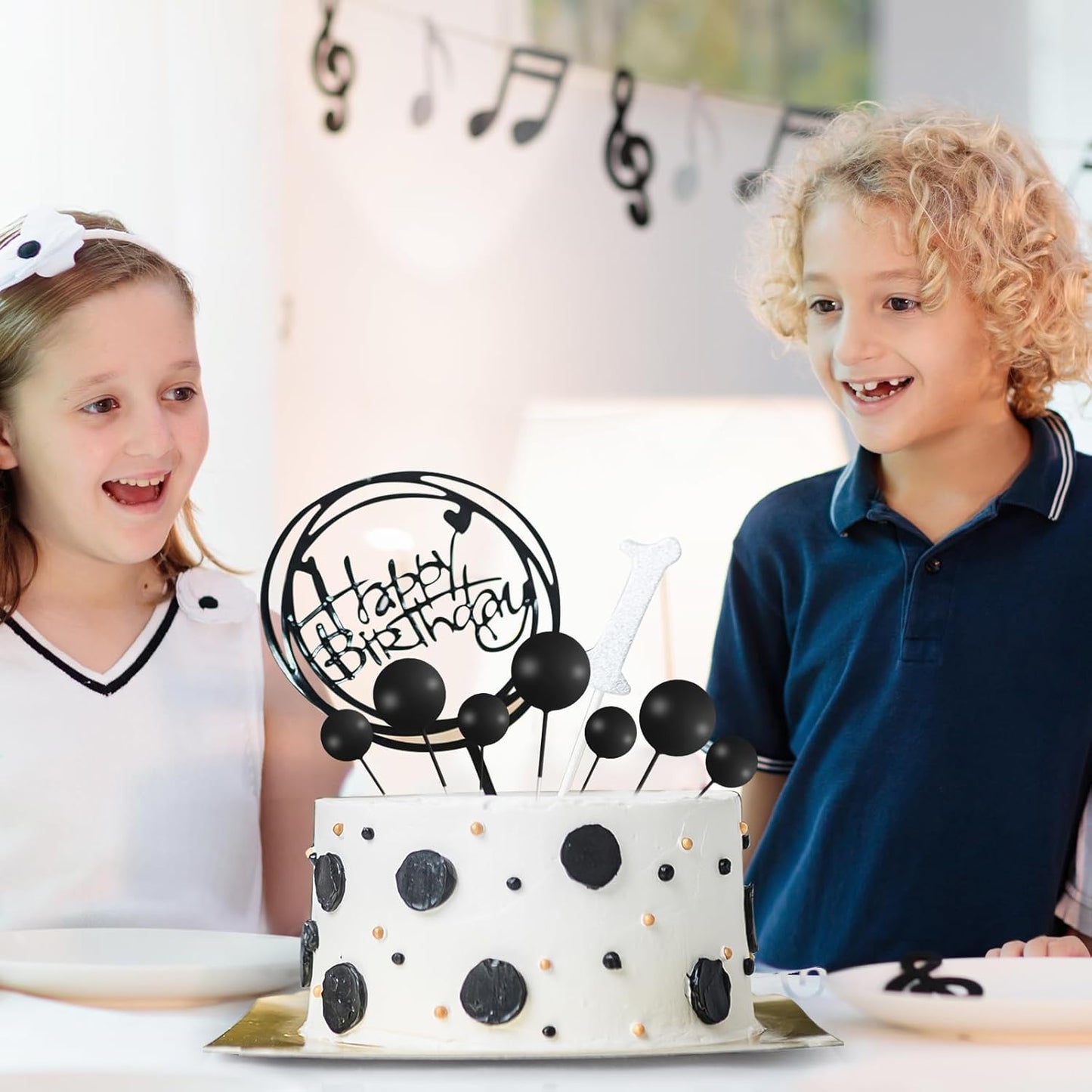 138 Pcs Black Balls Cake Topper Decorations Balloon Cupcake Toppers Foam Cake Topper Balls Decorations for Halloween Birthday Party Wedding Anniversary