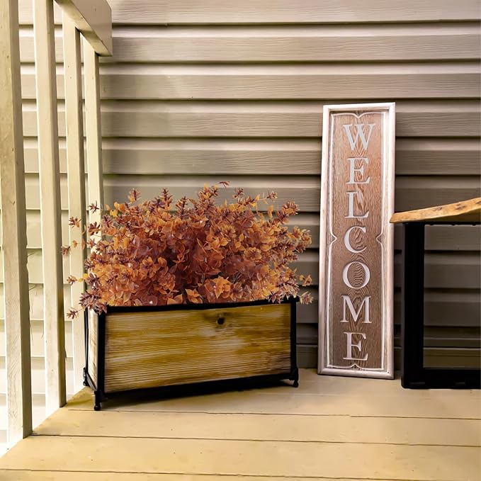12Pcs Artificial Fake Flowers, Artificial Outdoor Mums,Artificial Fall Flowers, Fake Outdoor UV Resistant Autumn Plants for Home Kitchen Christmas Festival Thanksgiving Autumns Decoration (Brown)