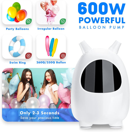 Balloon Pump Electric, SPLAKS Balloons Inflator Air Pump Portable Balloon Blower for Garland Arch, Party Decoration