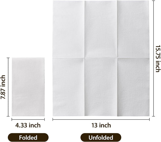 Vplus 510 Pack Paper Napkins Guest Towels Disposable Premium Quality 2-ply Dinner Napkins Disposable Soft, Absorbent, for Kitchen, Parties, Dinners or Events(White)