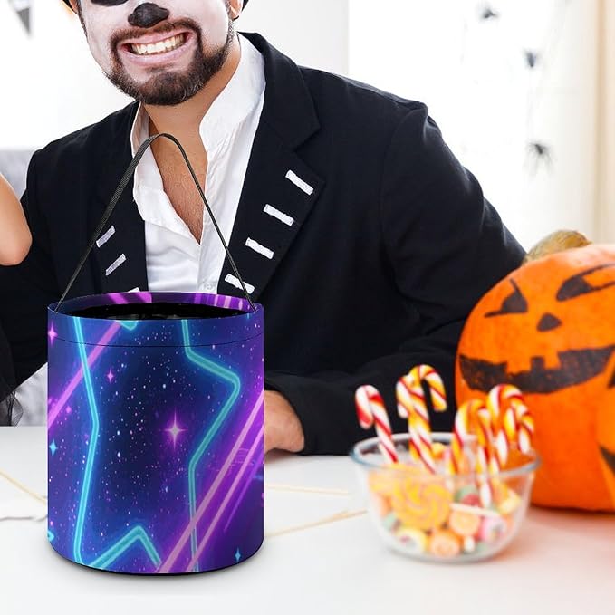 Halloween Candy Bucket - Galaxy Space Trick Or Treat Candy Bag, Gift Bag for Party Favor Supplies