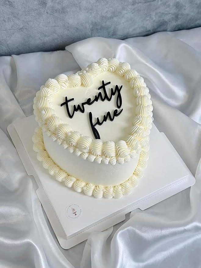 Twenty Fine,20th Birthday Cake Topper,Happy Birthday Party Favor Supplies,20th Anniversary Party Decorations Supplies,Photo Decoration Props