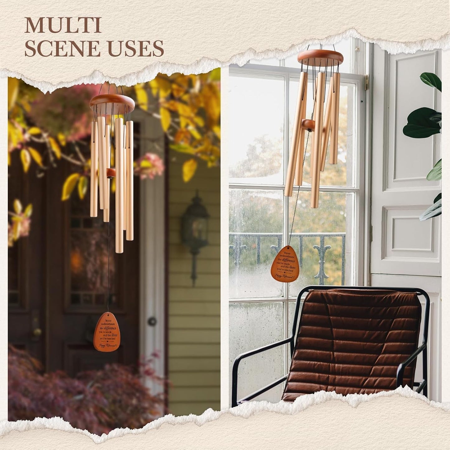 SteadStyle Retirement Gifts Wind Chime, Retirement Gift for Woman Men, Happy Retirement Gifts for Coworker, Nurse, Veterans, Teacher, Boss