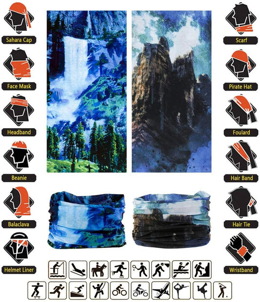 Headband Neck Gaiter Head Wrap Headwear Face Mask Magic Scarf Bandana for Men and Women