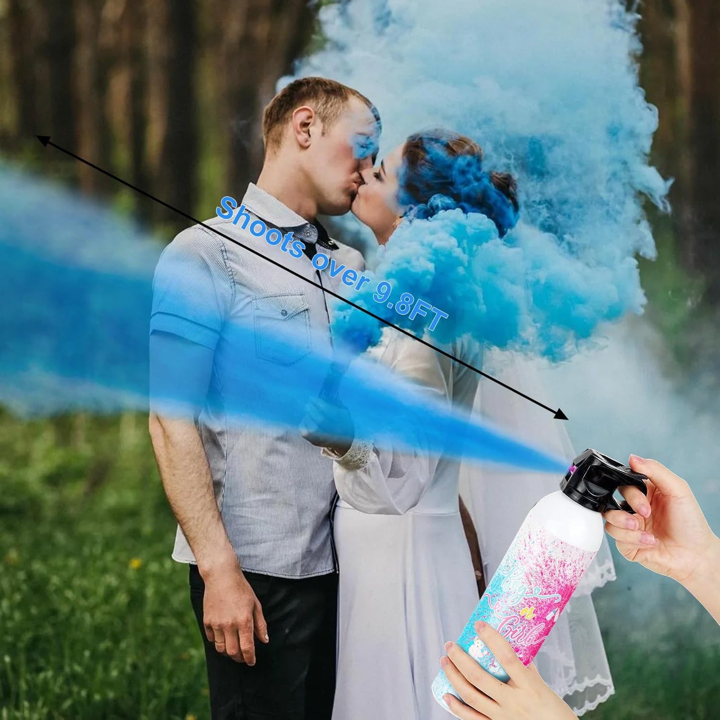 Large Gender Reveal Fire Extinguisher Color Blasters: 2 Pcs Blue Blaster Only for Baby Boy with Blue Smoke suitable for Gender Reveal Party Decorations (blue)