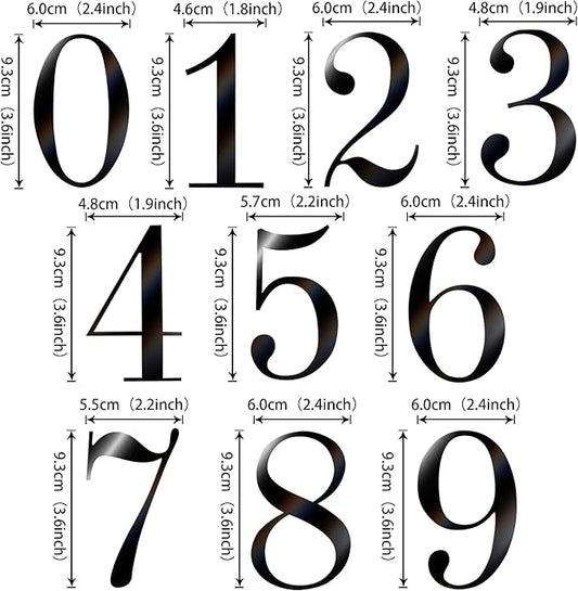 Rsstarxi 10 Pack 0-9 Numbers Cake Topper Mirrored Acrylic Numbers DIY Cake Pick for Baby Shower Wedding Birthday Anniversary Party Cake Decorations Supplies Black