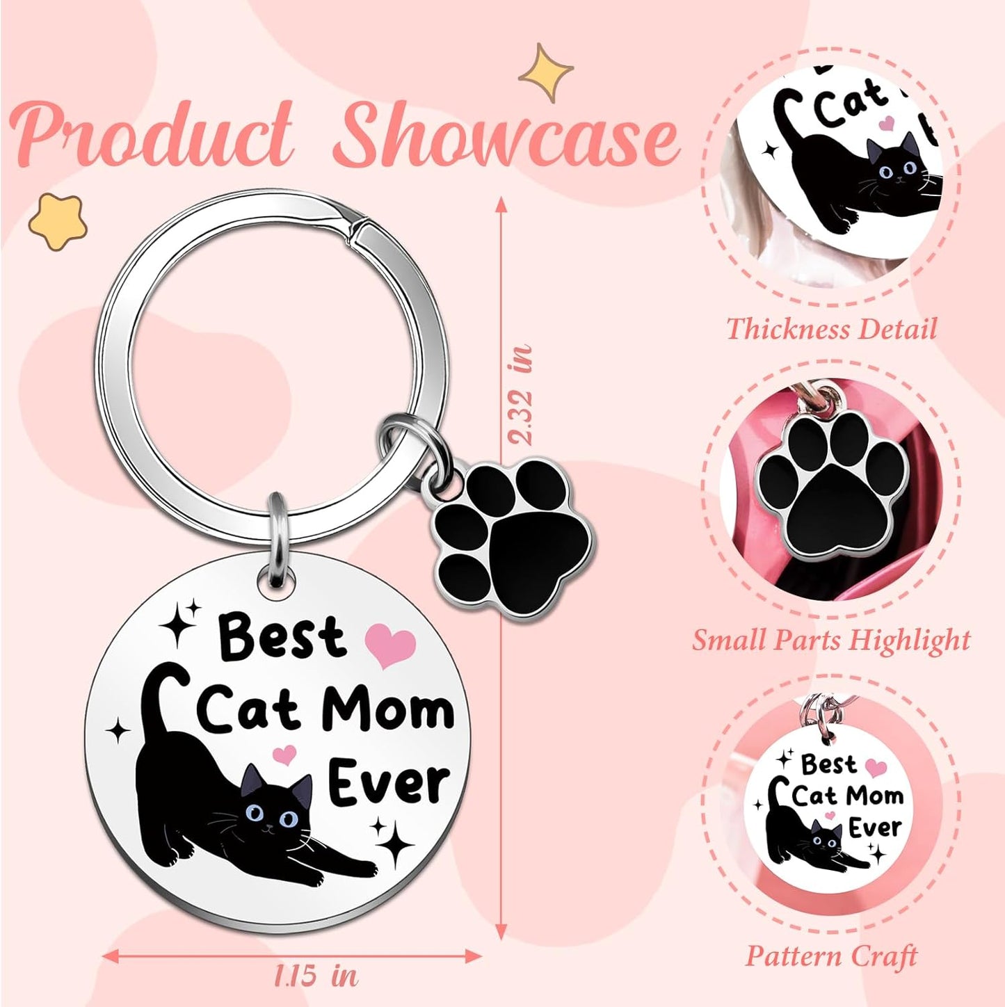 Cat Mom Gifts Cats Themed keychain Cats Lovers Gifts for Women