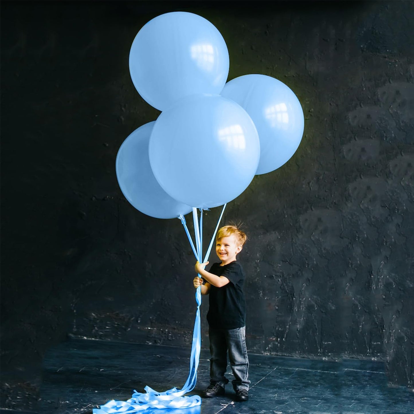 Pastel Blue Latex Party Balloons 10 Pack 36 inch Round Light Blue Balloons for Wedding Baby Shower Gender Reveal Birthday Party Decoration