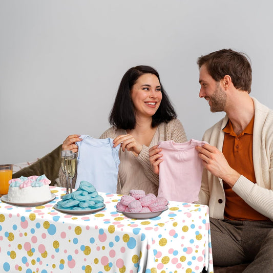 Gender Reveal Decorations Disposable Tablecloth, 3Pcs Gender Reveal Table Cloths Baby Shower Table Cover for Boy or Girl Gender Reveal Party Decorations Supplies