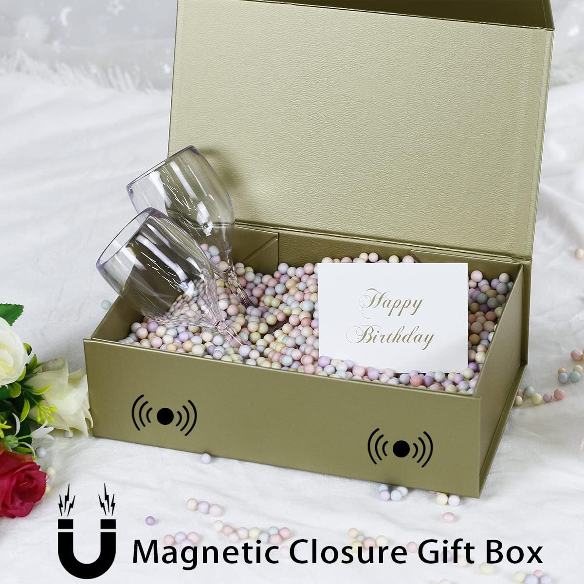 MOZRRO Gift Box with Lids, 9.85 x 5.95 x 3.15 In Magnetic Closure Gift Boxes for Gift Packaging, Gift Box for Christmas,Mothers Day,Fathers Day,Graduations,Weddings,Birthdays Gifts
