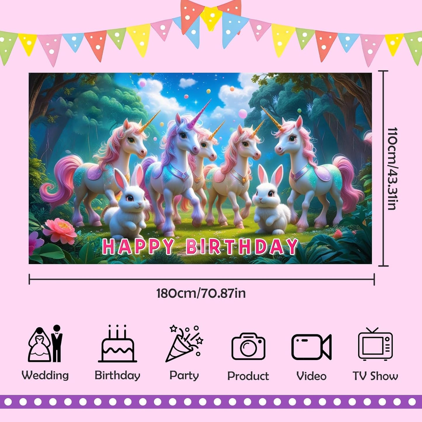 Helium Tank For Balloons At Home,13L Helium Balloon Pump Kit With 50 12-Inch Pink&Purple Latex Balloons, 6Foil Balloons, 1Happy Birthday 5.9X3.6Ft Backdrop, 8 Accessory Tools