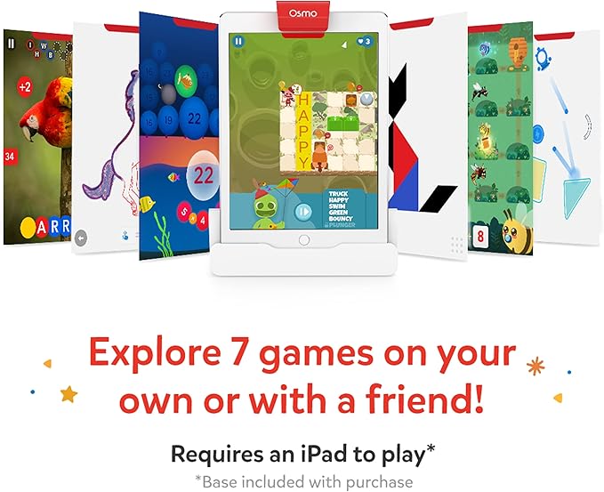 Osmo Genius Starter Kit - 7 Educational iPad Games for Spelling & Math, Ages 6-10