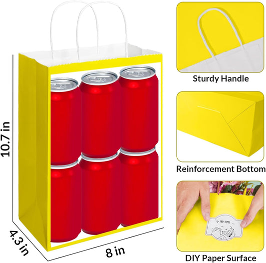 SUNEE Gift Bags with Handles 8x4.3x10.7, 100 Pcs Paper Gift Bags Medium Size Bulk, Bright Color for Wedding, Birthday, Party Supplies and Celebrations