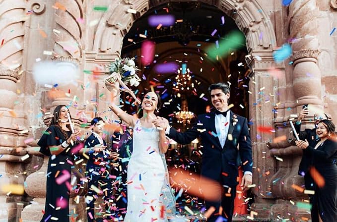 BATTIFE 10Pack Colorful Confetti Wands, Confetti Shoot Poppers, Tissue Paper Flick Flutter Sticks for Wedding Celebrations, Anniversary, Birthday Parties, Multi-color 7.8inch