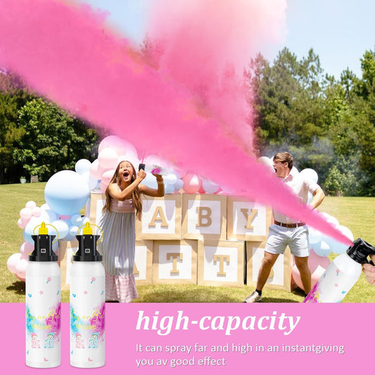 SRG Large Gender Reveal Fire Extinguisher Color Blaster | 2 Packs Baby Girl Pink Gender Reveal Extinguisher | Pink Smoke for Gender Reveal Party & Ideas | Long Lasting(Pink)