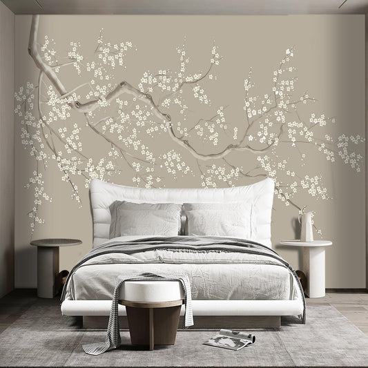 Chinese Style Plum Flower wallpeper Living Room Bedroom Office Wall Mural - 160"x108"(Not Peel and Stick)