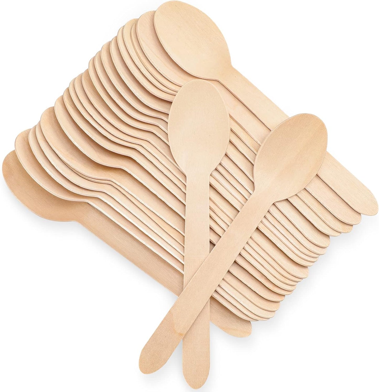 500 Wooden Spoons, Disposable Wooden Cutlery Set - Alternative to Plastic, Eco Friendly, Biodegradable, Compostable Cutlery Set - 500 Wooden Spoons Disposable Utensils Set