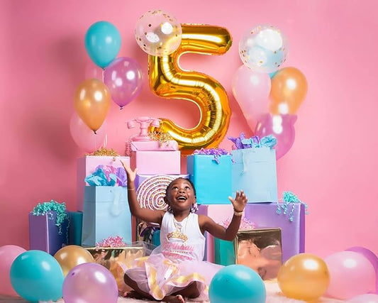 Gold Number 27 Balloon 40 inch, 27 Number Balloons, 27th Gold Birthday Decorations, 27 Year Old Women Men Golden Party Supplies