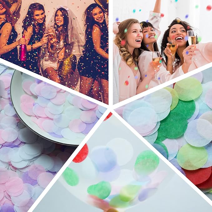 Tissue Paper Confetti - 5000 Pieces Green Round 1 inch Paper Circle Dots for Table Wedding Birthday Party Decoration