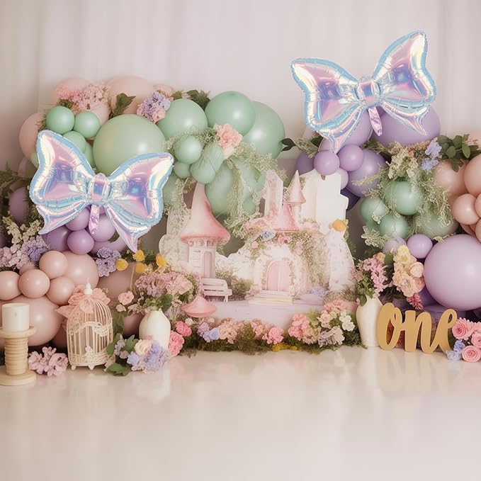 Dusty Green Purple Pink Balloon Arch Kit, Fairy Wildflower Balloons Pastel Pink Lavender Green Balloons for Girls First Fairtale Birthday Bridal Baby Shower Wedding Spring Garden Tea Party Decorations