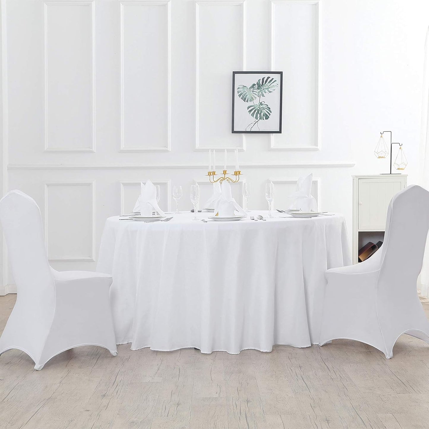 90 inch Round Tablecloth Washable Polyester Table Cloth Decorative Table Cover for Wedding Party Dining Banquet(90 inch,White)
