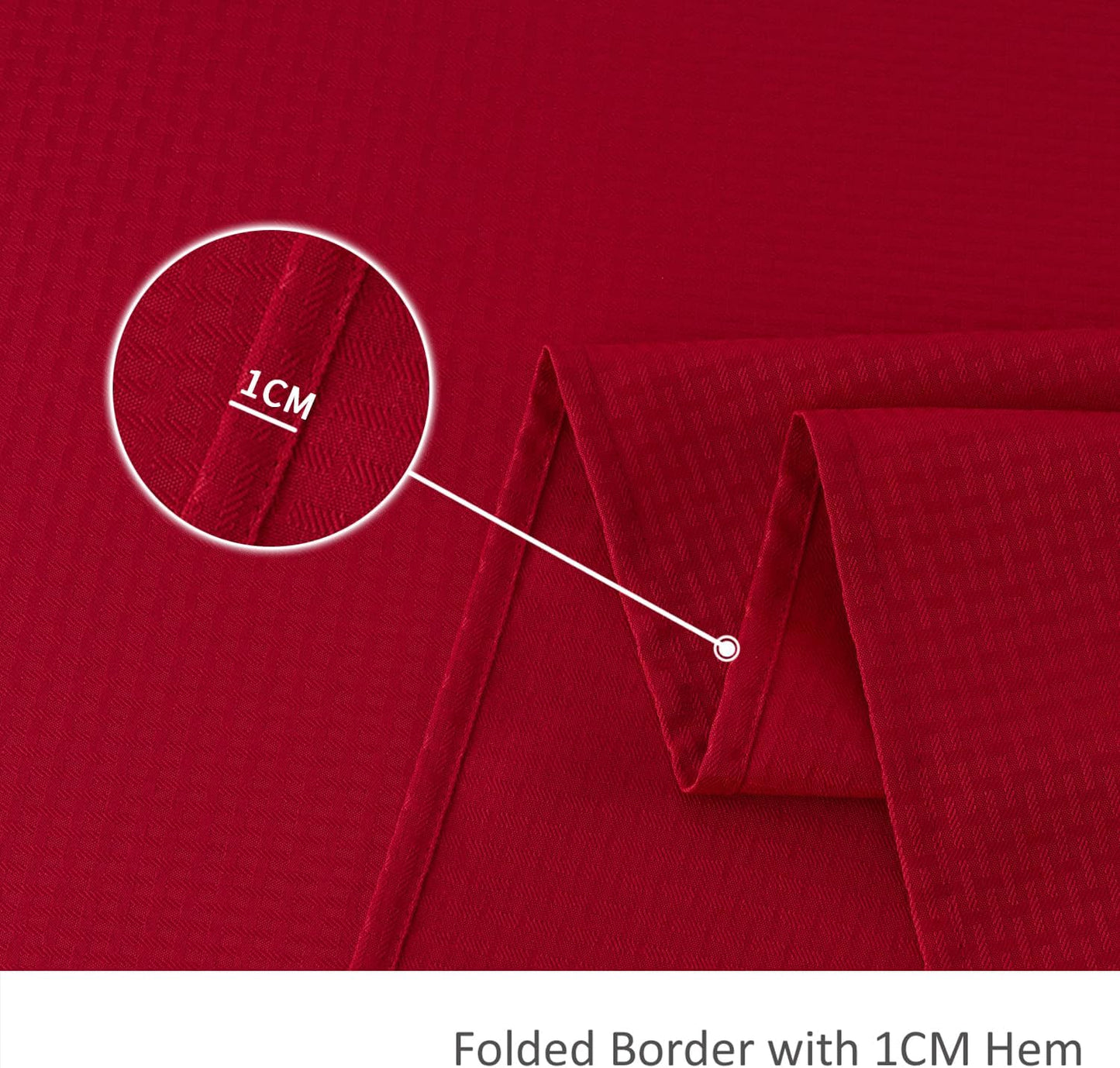 maxmill Christmas Tablecloth Weaved Texture Design Stain Resistant Waterproof Wrinkle Resistant Table Cloth, Decoration for Dining Room Holiday Parties Dinner, Rectangle 70 x 120 Inch, Red