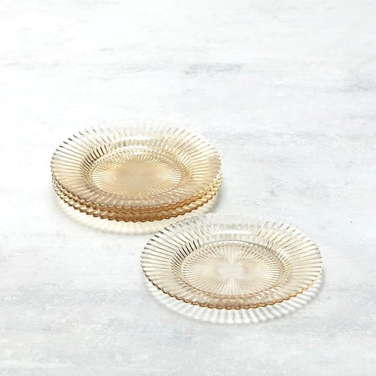 Fortessa Archie Glass, 8.5 Inch Salad Plate (Set of 4), Ginger Gold
