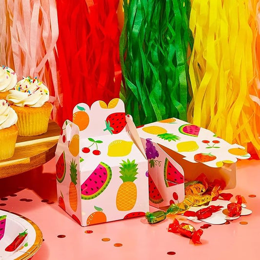 Sparkle and Bash Tutti Frutti Treat Boxes - 3.5 x 2.75 In, 36 Count, Assorted Colors - Fruit Party Favor Boxes for Tutti Frutti Birthday Favors