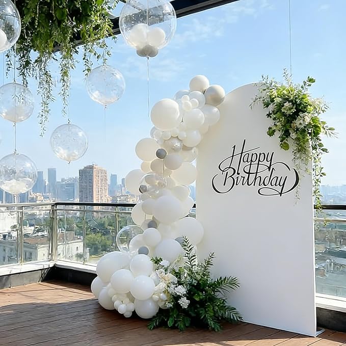 99pcs White Balloons, 18/12/10/5 Inch Different Sizes White Wedding Balloon Arch Kit for Baby Shower Bridal Shower Engagement Birthday Party Decorations