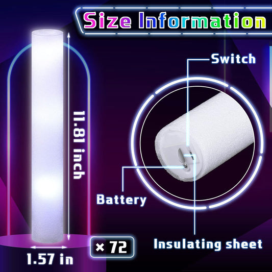 Liliful 200 Pcs Glow LED Cheer Sticks Light up Glow Sticks Wedding Wand for Birthday Wedding Bridal Shower Raves Carnival Concert Glow in the Dark Party Favors Supplies(White)