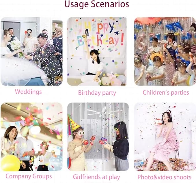 Handheld Confetti Cannon,Confetti Poppers for Wedding andBirthday,Party Mini Confetti Poppers,10PCS