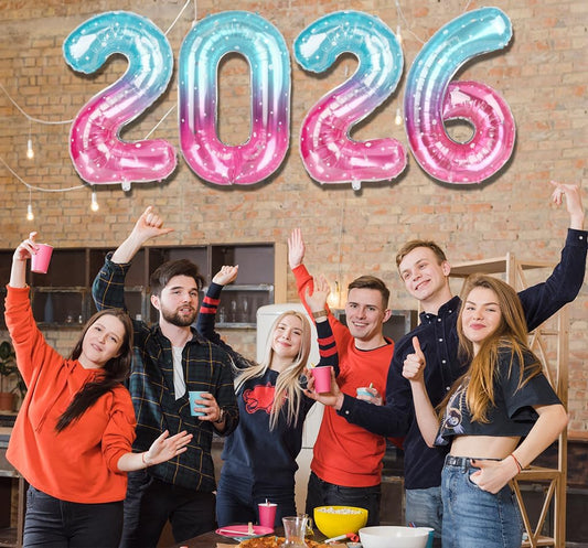 2026 Balloon - Starry Sky Birthday Number Balloons, 40 Inch Large Foil Balloons for Men Women Boys Girls Starry Sky Themed Birthday Decorations,Number 2026 Balloon